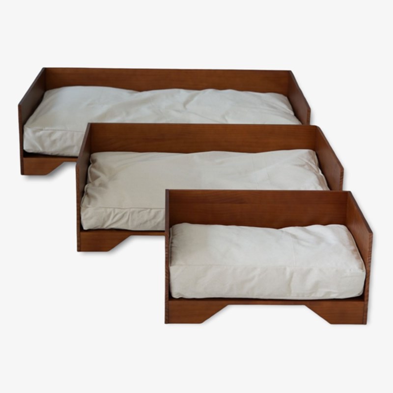 Studio Animaux - King, canapé chien en bois et coussin m