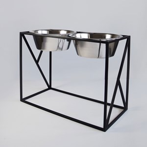 Yumi, gamelle surélevée en métal noir l
