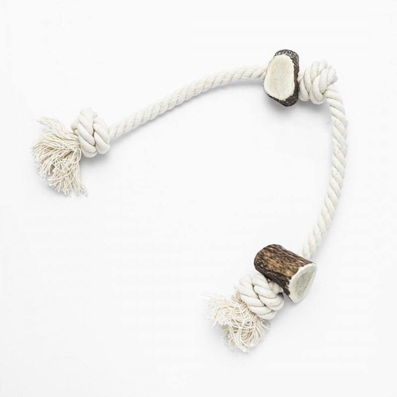 Rexproduct - Lelu, jouet en corde avec bois de cerf m