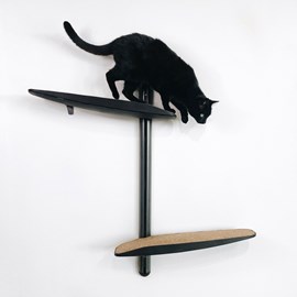 Moon, arbre à chat mural en métal noir