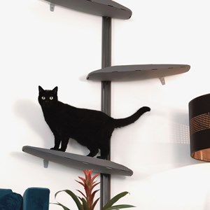 Moon +, arbre à chat mural 4 métal gris