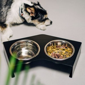 Liqui, gamelle surélevée en métal noir s