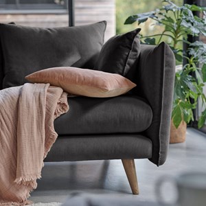 Canapé velours anthracite 4 places