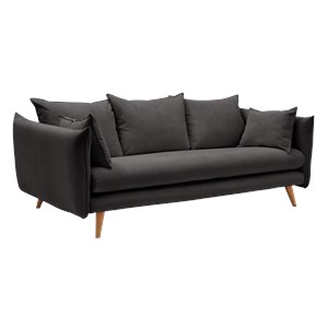 Canapé velours anthracite 4 places