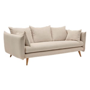 Canapé velours beige 4 places