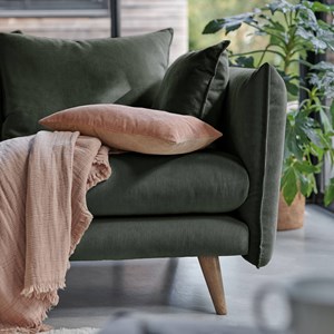 Canapé velours vert cèdre 3 places