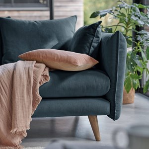 Canapé velours bleu prusse 3 places