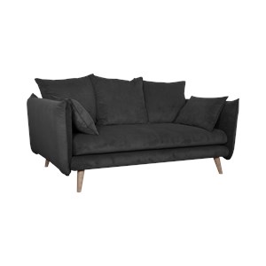 Canapé velours anthracite 2 places