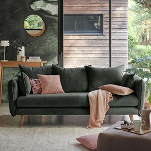 Canapé velours vert cèdre 2 places