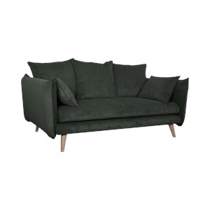 Canapé velours vert cèdre 2 places