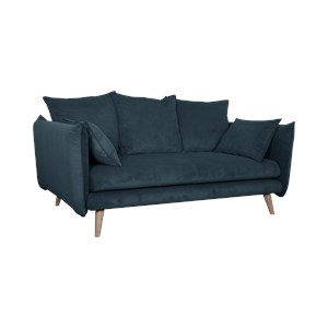 Canapé velours bleu prusse 2 places