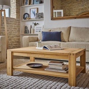 Table basse chêne massif luminescence