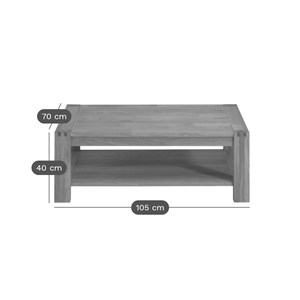 Table basse chêne massif luminescence