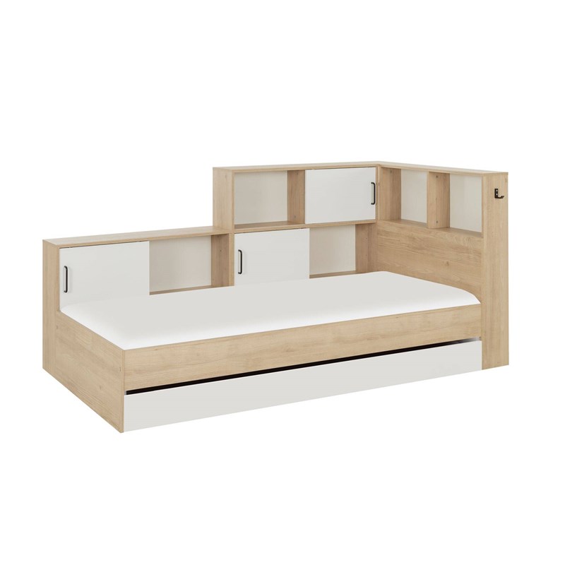 Camif - Lit gabin 90 x 200 cm blanc et bois