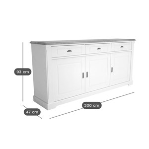 Enfilade 3 portes 3 tiroirs appoline