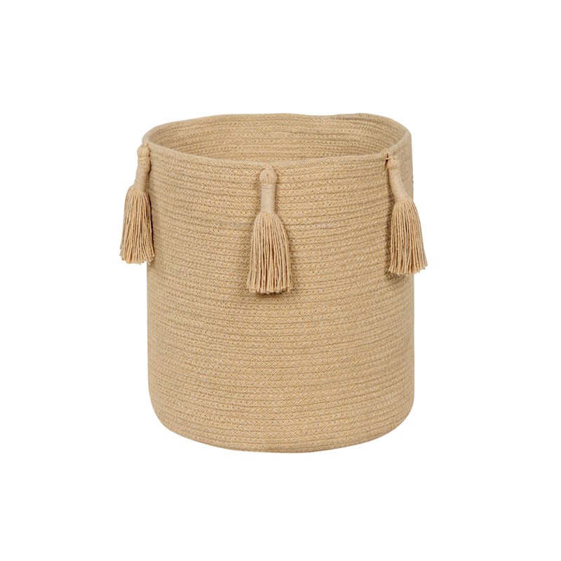 Lorena Canals - Panier en coton jaune ø30x30 cm