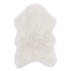 Tapis lavable en laine blanc 75x110 cm