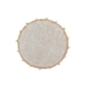 Tapis rond lavable en coton jaune ø120cm