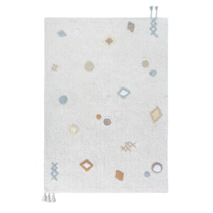 Tapis lavable en coton beige 140x200cm