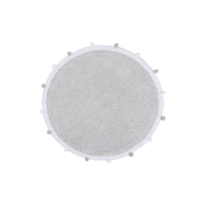 Lorena Canals - Tapis rond lavable en coton gris 120ø cm