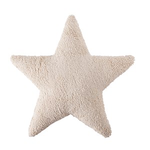 Coussin étoile en coton beige 54x54 cm