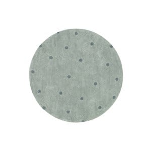 Tapis lavable dot bleu sauge 140x140 cm