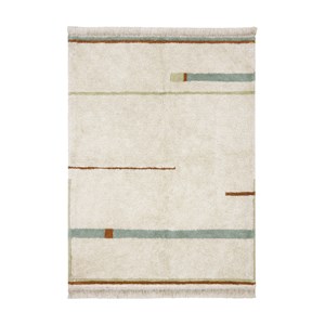 Tapis lavable en coton bleu 140x200 cm
