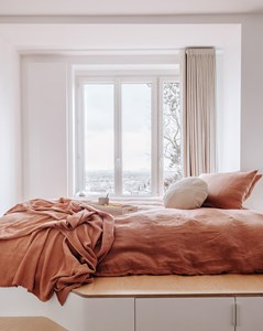 Parure de lit en lin écru 240x260 cm