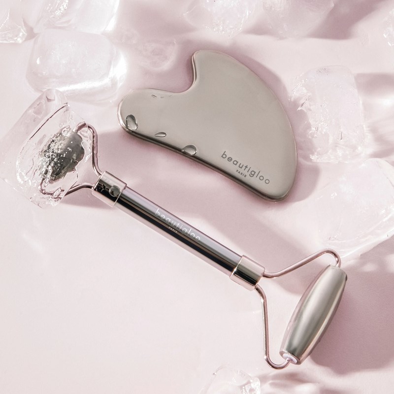 Outils massage visage roller et gua sha