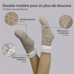 Lot De 5 Paires Chaussettes Thermiques Homme - Taille Unique 38-44, Polyester/élasthanne, Semelle Antidérapante | Pour Hiver, Maison, Randonnée, Ski