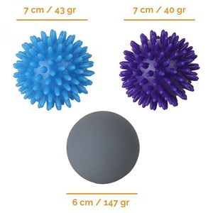 Lot de 3 balles de massage