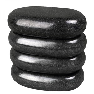 4 pierres chaudes, basalte poli -