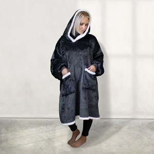 Sweat capuche + poches - sherpa flanelle