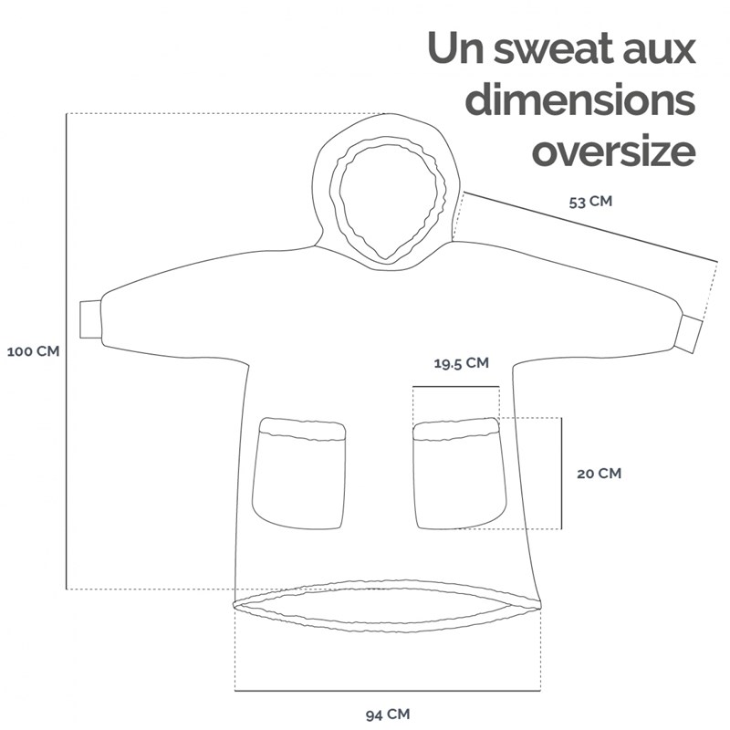 Sweat capuche + poches - sherpa flanelle (Vivezen) - Image 1