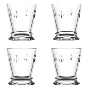Coffret de 4 verres, abeille