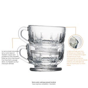 Lot de 6 tasses expresso, flore