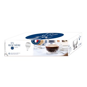 Lot de 6 tasses expresso, flore