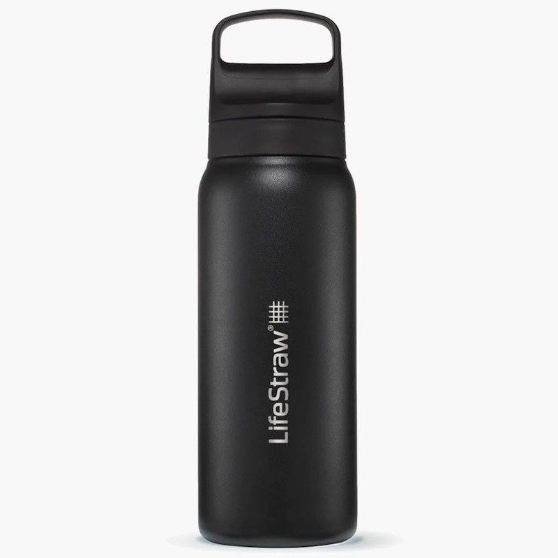 Gourde filtre à eau lifestraw go series stainless steel 700 ml noire