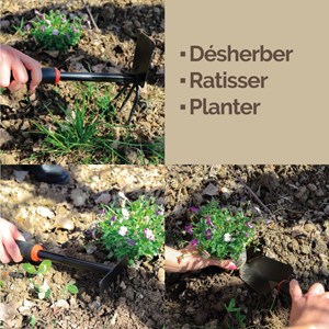 Lot de 3 outils de jardinage à main