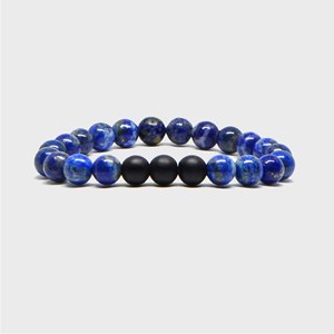 Duo de bracelets noirs et lapis lazuli