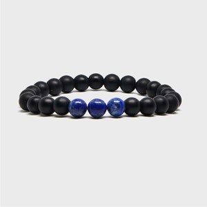 Duo de bracelets noirs et lapis lazuli