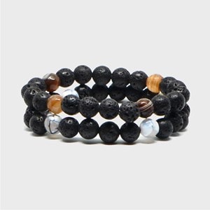 Duo de bracelets pierre de lave & agate