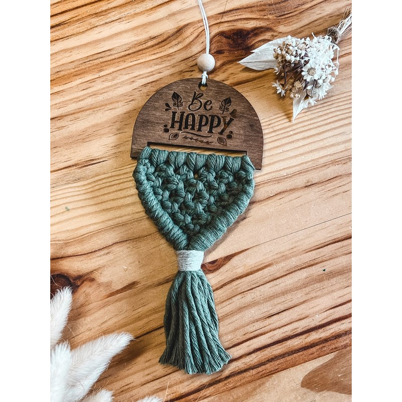Grain de Fantaisies - Diffuseur macramé bois - be happy avocat