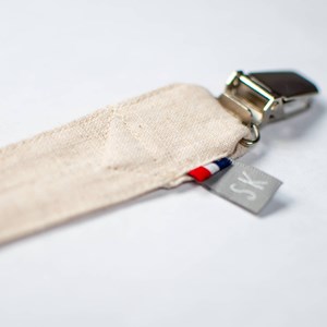 Attache tétine  lin beige tu