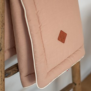 Plaid couverture en lin pêche 70 x 100