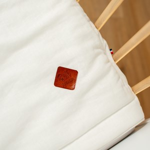 Plaid couverture en lin écru 70 x 100