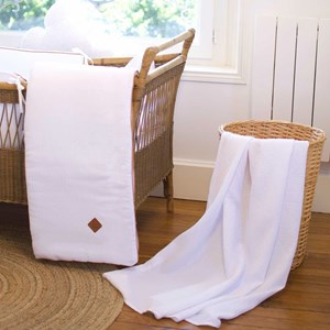 Couverture gaze de coton jeanne blanc