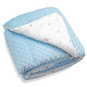 Couverture réversible minky stella bleu