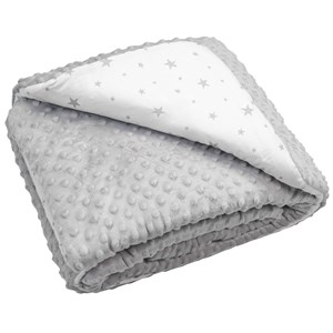 Couverture réversible minky stella gris