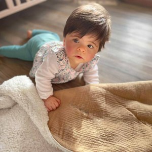 Couverture gaze coton sherpa jeanne